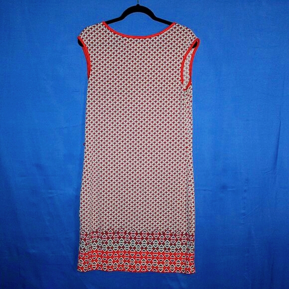 Studio M Geometric Print Midi Dress - Women's Size S - Red & Gray - Sleeveless - Picture 3 of 5